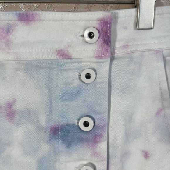 Anthropologie Kimmie Tie-Dyed Tulip Skirt Blue and Purple Denim Midi Size 4 - Picture 4 of 8